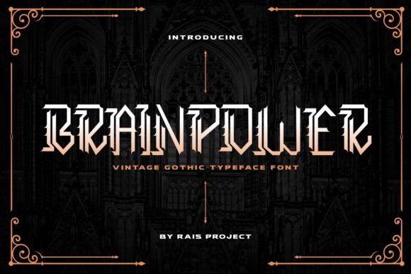 Brainpower: A Gothic Blackletter Font for Bold Marketing Designs