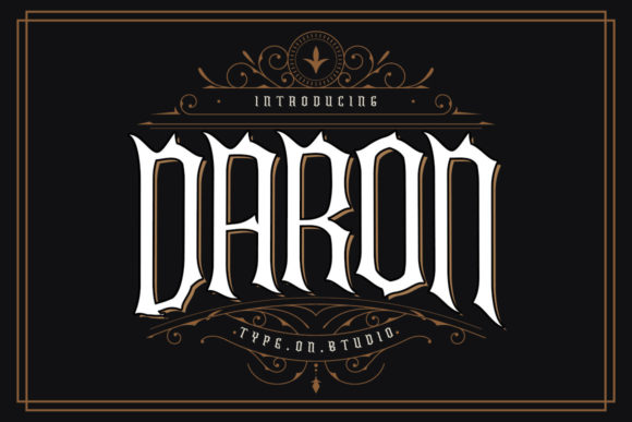 Daron: A Victorian Blackletter Font for Bold Branding and Social Media Designs