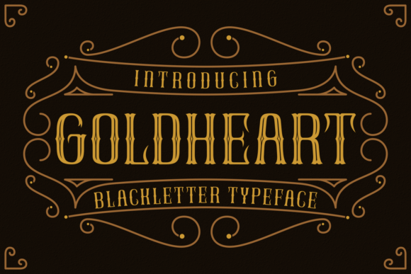 GoldHeart: A Bold Blackletter Font for Impactful Marketing Design