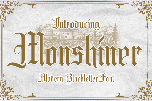 Monshiner Font Review: Bold Blackletter for Brand Identity