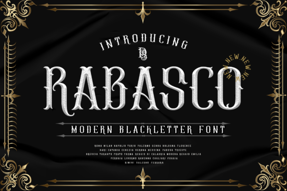 Rabasco Font: Assertive Blackletter for Bold Campaigns