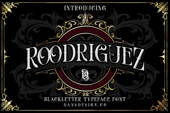 Roodriguez Font: Bold Blackletter for Modern Branding