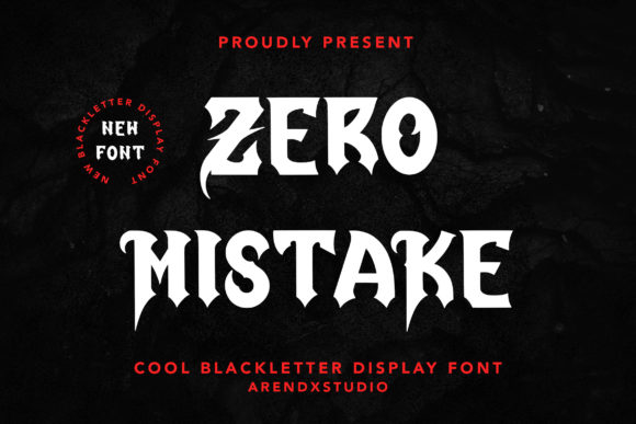 Zero Mistake Font: Gothic-Inspired Craft Typography for Logos, Badges & Printables